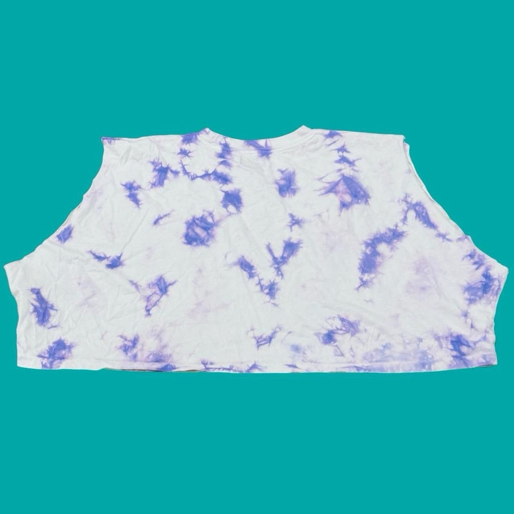 A-LAB Tie Dye Cropped Tank Mushroom Graphic Festival Top Size Large - Picture 5 of 5